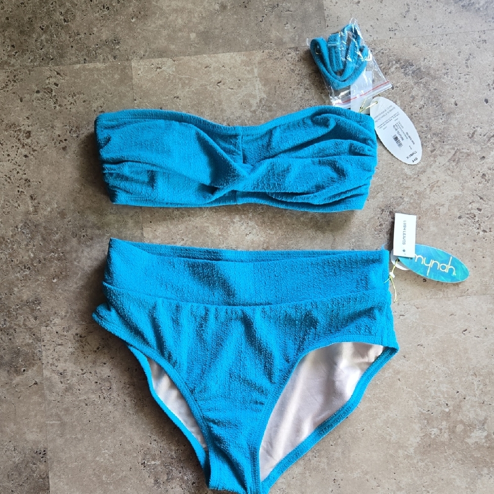 Blue Textured Bikini Set Nwt